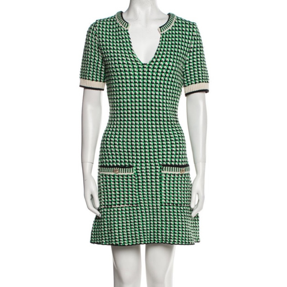 Maje Green Houndstooth Dress